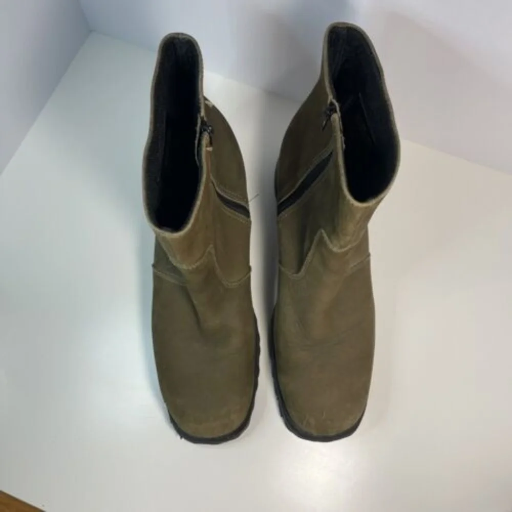 Authentic Durango Boots 7‎ Olive Green Lug Zipper Mens Size 12 D Work Boots